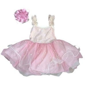Curtain Call Girls Pink Floral Lace Tutu Ballet Dance Costume‎ CXS